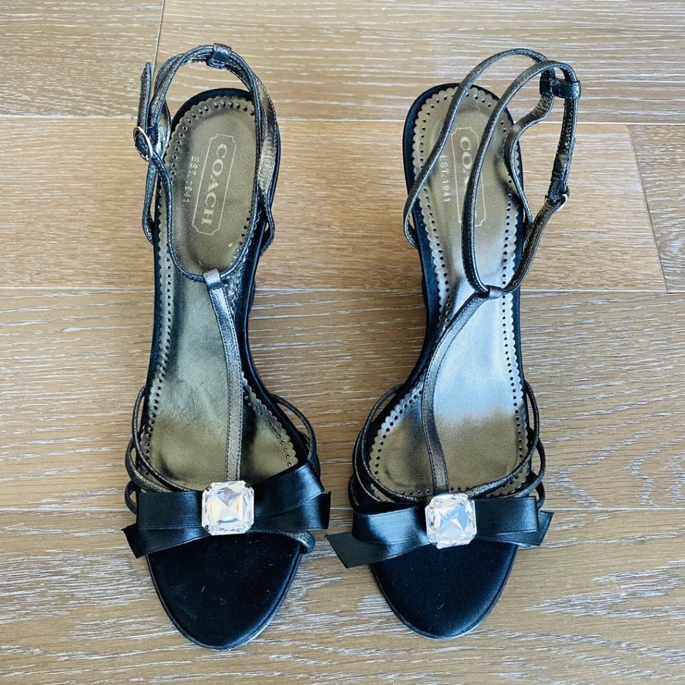 Coach T-strap Bling Wedge Sandal | 9.5M